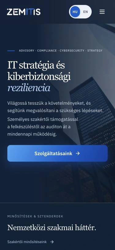zemITis főoldala telefonon